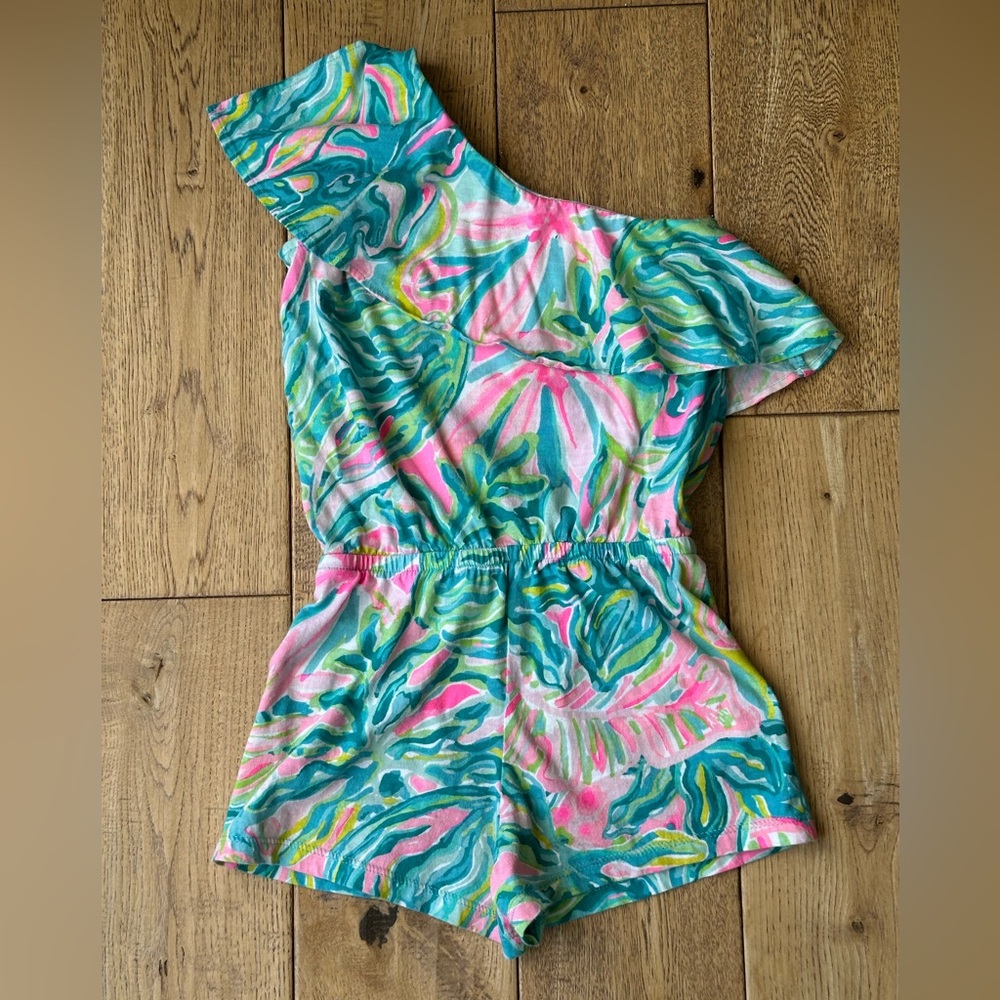 Lilly Pulitzer Girls Sansa One-shoulder Romper size XS 2-3 - Picture 7 of 7